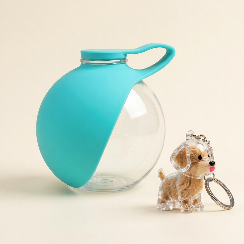 Pack de botella turquesa y llavero Happy Puppy